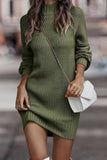 namcoverse Turtleneck Solid Sweater Dress