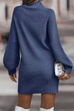 namcoverse Turtleneck Solid Sweater Dress