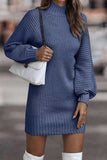 namcoverse Turtleneck Solid Sweater Dress