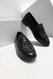 namcoverse Tweed Square Toe Loafers