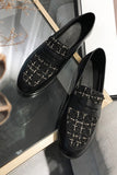 namcoverse Tweed Square Toe Loafers