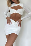 namcoverse Twisted-front Cutout Crop Top Skirt Suits