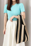 namcoverse Two-tone Stripe Knitted Bag