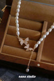 namcoverse Two Butterfly Pearl Necklaces