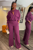 namcoverse V Neck Blouse Wide Leg Long Pants Suits