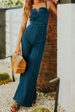 namcoverse V Neck High Waist Denim Cami Jumpsuits