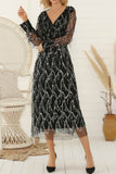 namcoverse V Neck Sequin Fringe Dress