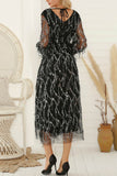 namcoverse V Neck Sequin Fringe Dress