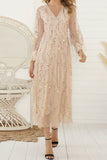 namcoverse V Neck Sequin Fringe Dress