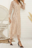 namcoverse V Neck Sequin Fringe Dress