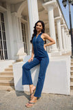 namcoverse V Neck Sleeveless Denim Jumpsuits