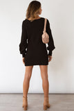 namcoverse V Neck Twist Knitted Mini Dress