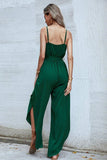 namcoverse V Neck Waisted Slit Jumpsuits