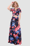 namcoverse V-neck Printed Waist-revealing Two-piece Dress