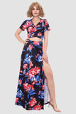 namcoverse V-neck Printed Waist-revealing Two-piece Dress