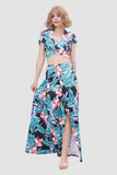 namcoverse V-neck Printed Waist-revealing Two-piece Dress