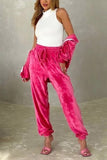 namcoverse Velvet Zip-up Crop Top Long Pants Suits