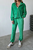 namcoverse Velvet Zip-up Crop Top Long Pants Suits