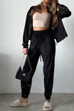 namcoverse Velvet Zip-up Crop Top Long Pants Suits