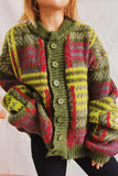 namcoverse Vintage Contrast Striped Cardigan