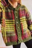 namcoverse Vintage Contrast Striped Cardigan