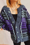 namcoverse Vintage Contrast Striped Cardigan