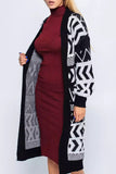 namcoverse Vintage Jacquard Patchwork Long Cardigan