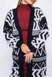 namcoverse Vintage Jacquard Patchwork Long Cardigan