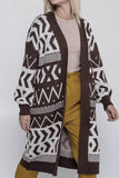 namcoverse Vintage Jacquard Patchwork Long Cardigan