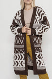 namcoverse Vintage Jacquard Patchwork Long Cardigan