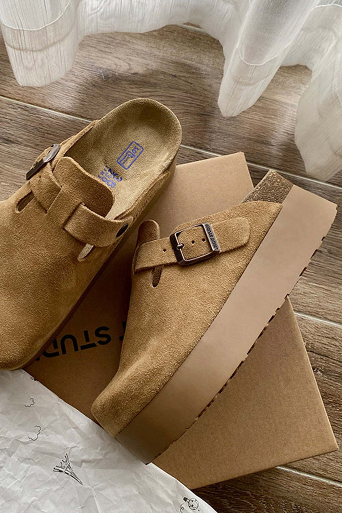 namcoverse Vintage Leather Slip-on Flats