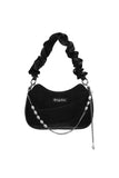 namcoverse Wax Leather Ruched Shoulder Bag