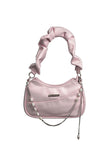 namcoverse Wax Leather Ruched Shoulder Bag