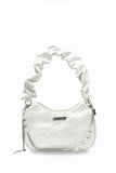 namcoverse Wax Leather Ruched Shoulder Bag