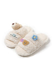 namcoverse Cute Bear Flower Slip-on Fuzzy Slippers