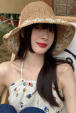 namcoverse Packable Floral Weave Straw Hat