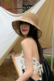 namcoverse Packable Floral Weave Straw Hat