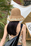 namcoverse Packable Floral Weave Straw Hat