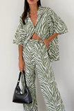 namcoverse Zebra Print Short Sleeve Shirt Long Pant Suits