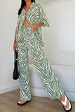 namcoverse Zebra Print Short Sleeve Shirt Long Pant Suits