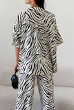 namcoverse Zebra Print Short Sleeve Shirt Long Pant Suits