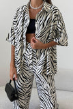 namcoverse Zebra Print Short Sleeve Shirt Long Pant Suits