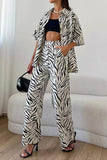 namcoverse Zebra Print Short Sleeve Shirt Long Pant Suits