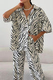 namcoverse Zebra Print Short Sleeve Shirt Long Pant Suits