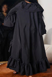 namcoverse Solid Color Gothic Ruffle Trench Coat