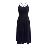 Namcoverse New Elegant Solid Color V Neck Sleeveless Dress