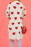 namcoverse Heart Open Front Pocket Long Cardigan