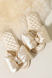 namcoverse Suede Bow Rhinestone Indoor Slippers