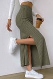 namcoverse Solid Color Slit Knitted Skirt