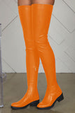 namcoverse Solid Color On-trend Thigh-Length Boots